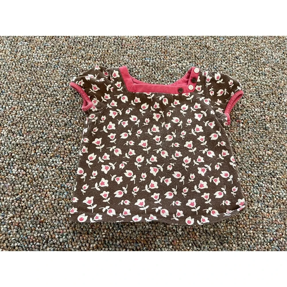 Old Navy Girls Brown Flower T-Shirt 6-12M